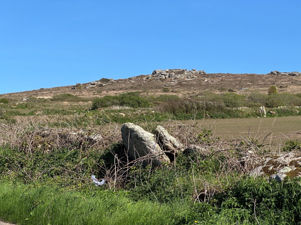 Panorama met een “tor” en rotsen op de voorgrond