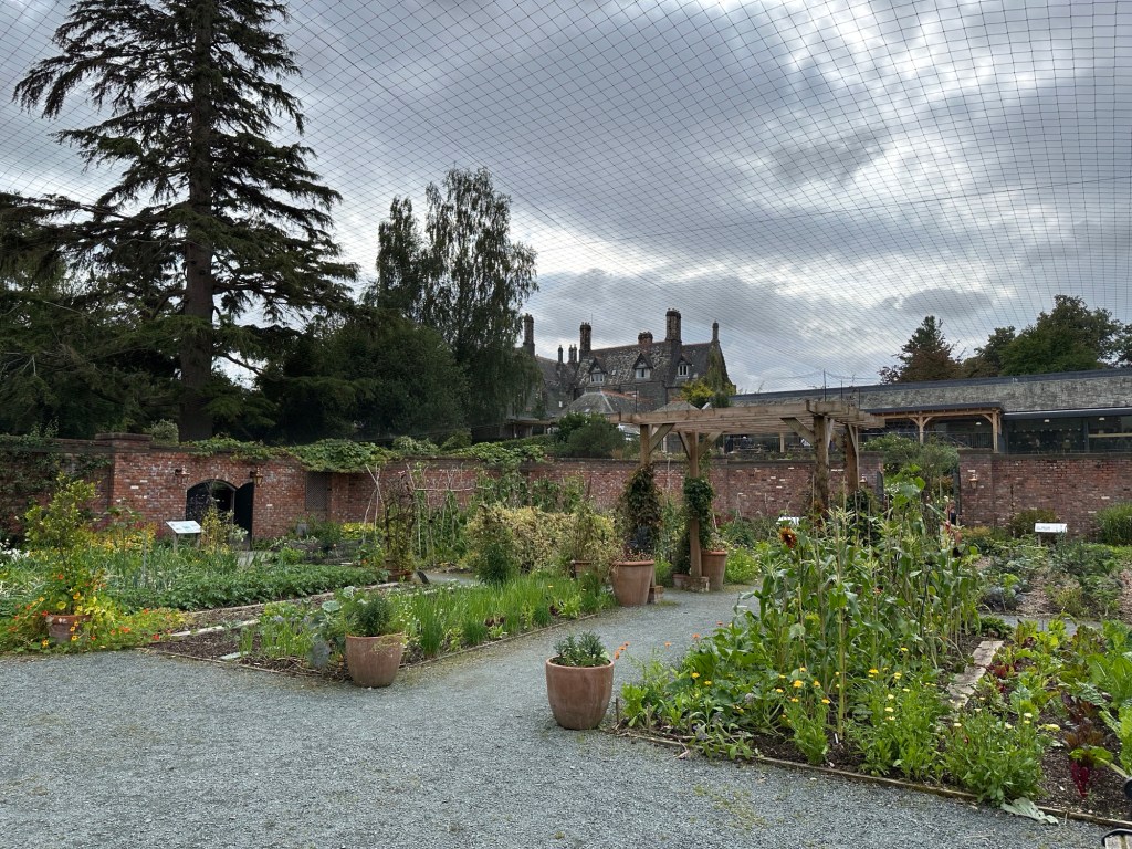 Deel van ommuurde tuin.