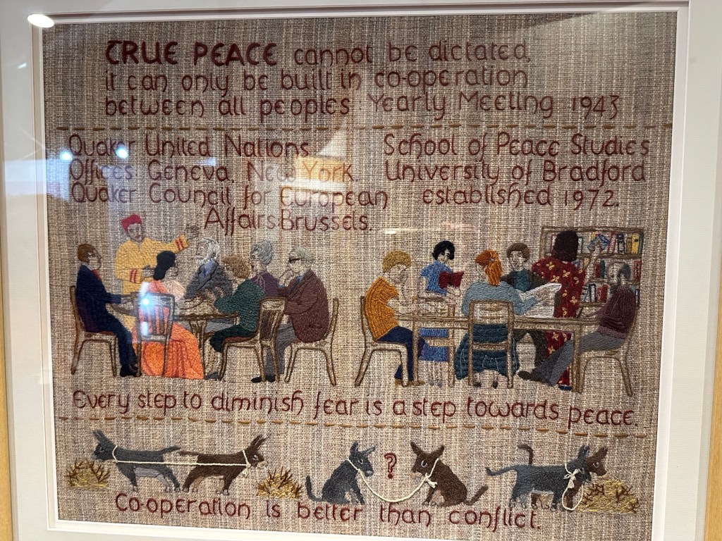 Borduurwerk over Verenigde Naties. 