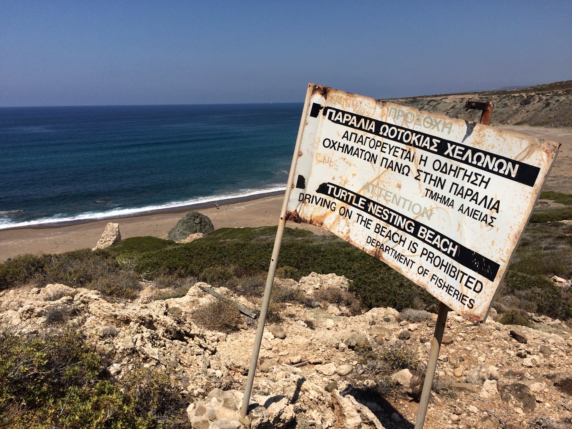 Waarschuwingsborden schildpadnesten.