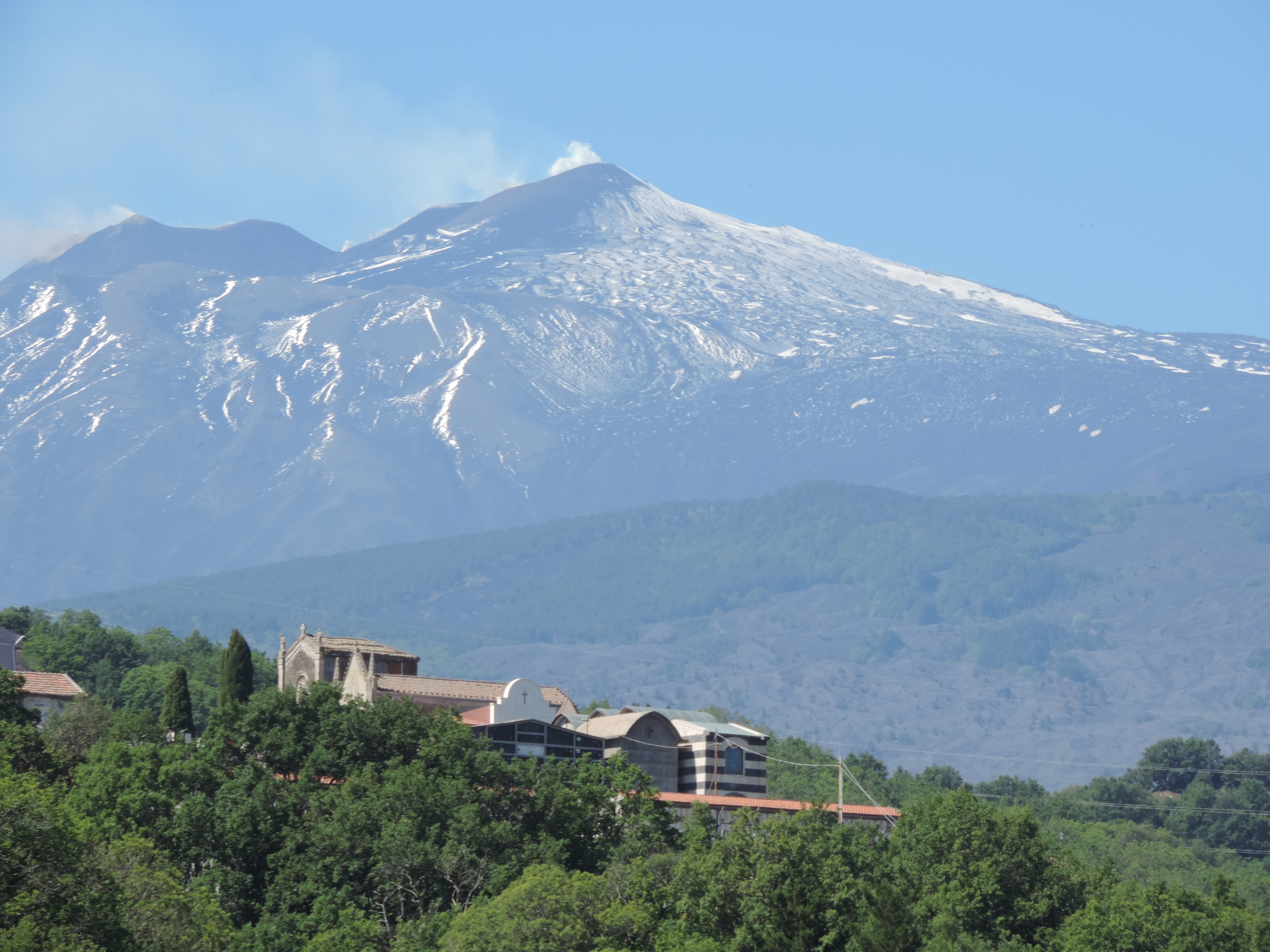 Panorama met rokende Etna.
