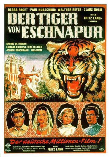 Filmaffiche van “Der Tiger von Eschnapur”.
