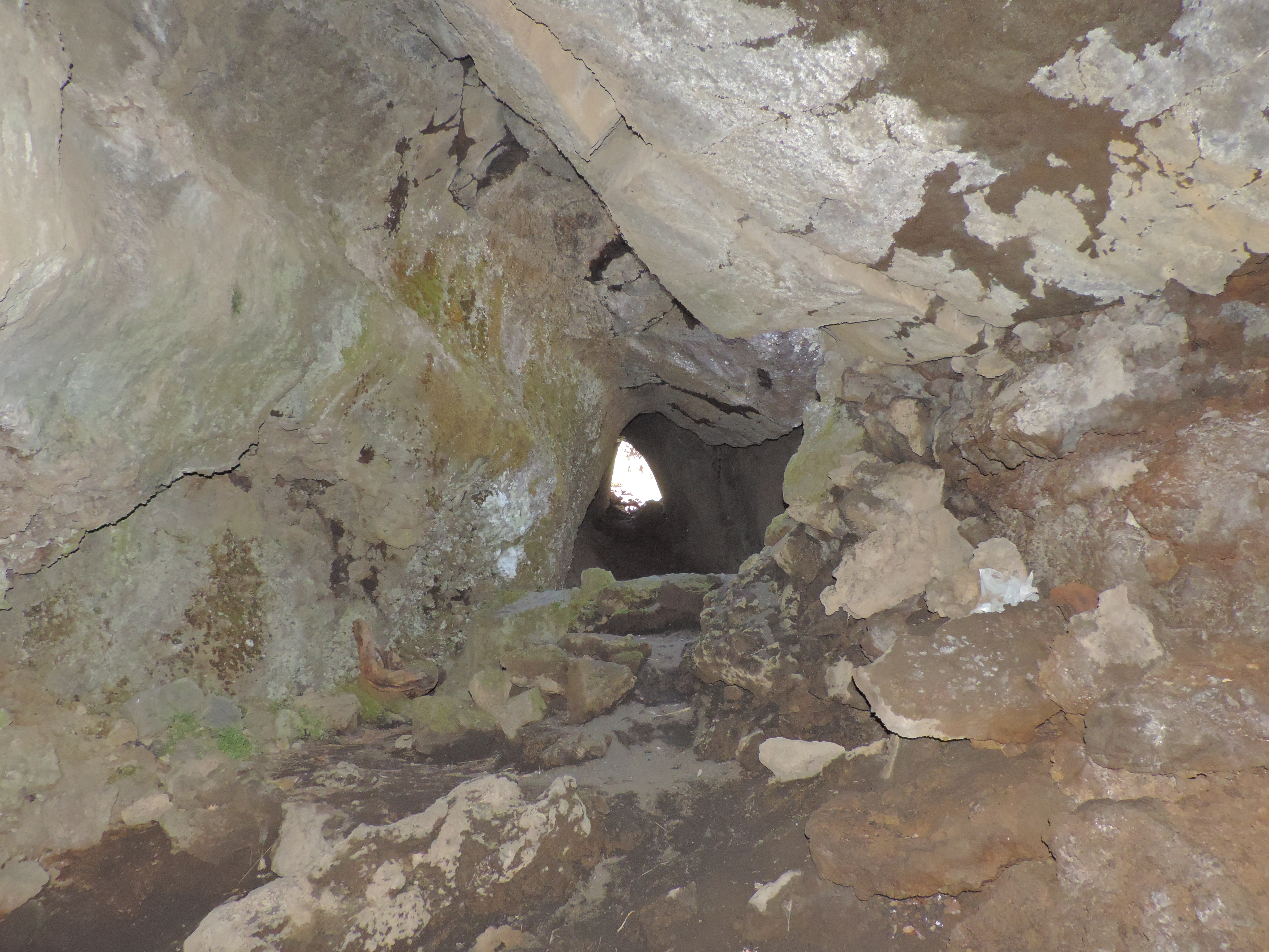 Leeg gelopen lava-tunnel.