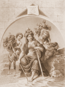 Alegorie van Corsica in het vaticaan. 
