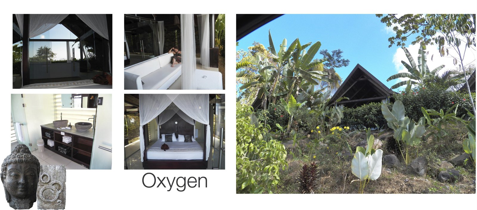 Overzichtsfoto van Oxygen met vooral foto's van gastenhuisjes.