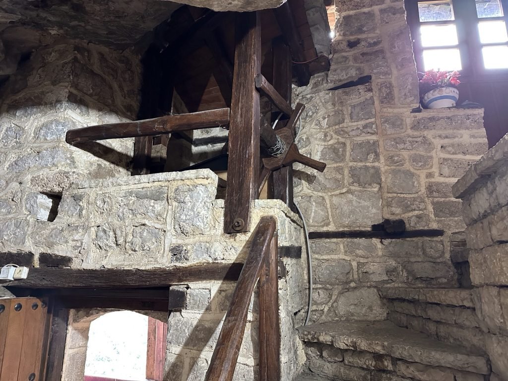Ophaalmechanisme van brugje naar Kipinas-klooster