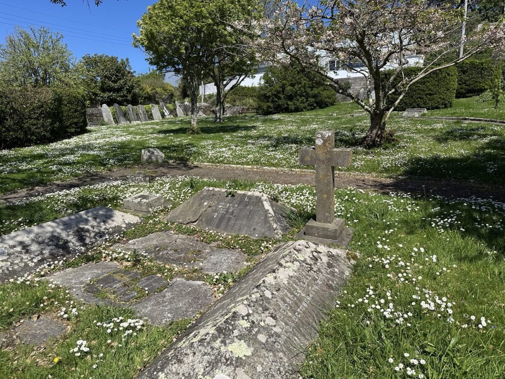 Oude kerkhof met enkele grafzerken, Marazion