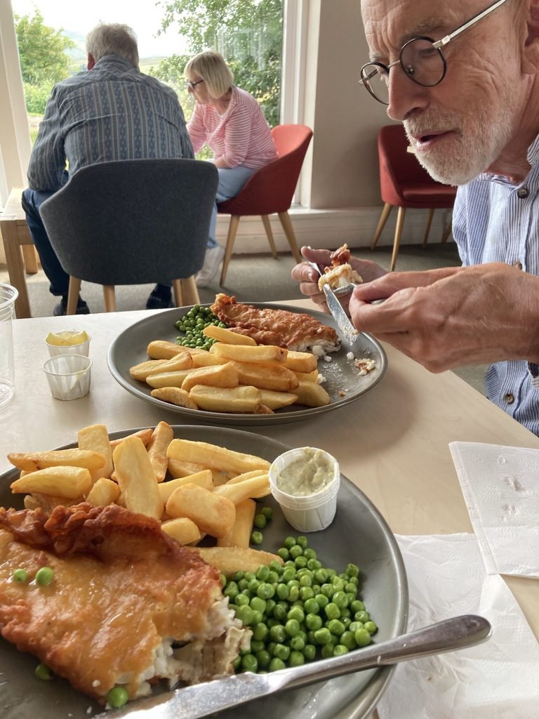 Twee borden fish & chips. 
